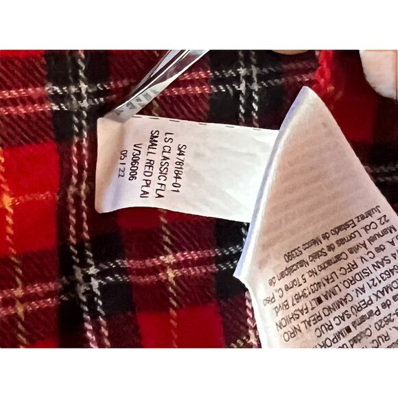 Old Navy Red & Black Plaid Classic Flannel Shirt XL womens Long Sleeve Button-Up - Picture 8 of 8